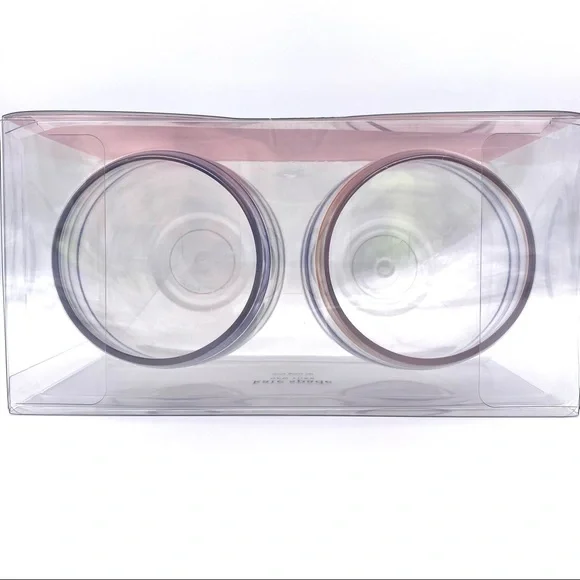 NWT Kate Spade Acrylic Stemless Wine Glass Set, Citrus Twist Stripe - Picture 6 of 11